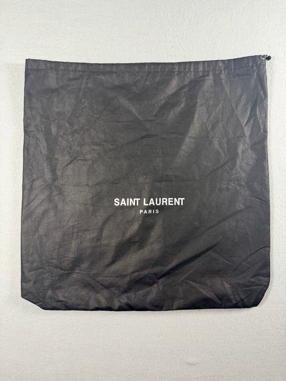 Saint Laurent Paris Drawstring Dust Bag Black Cotton 17” x 17” Lined YSL